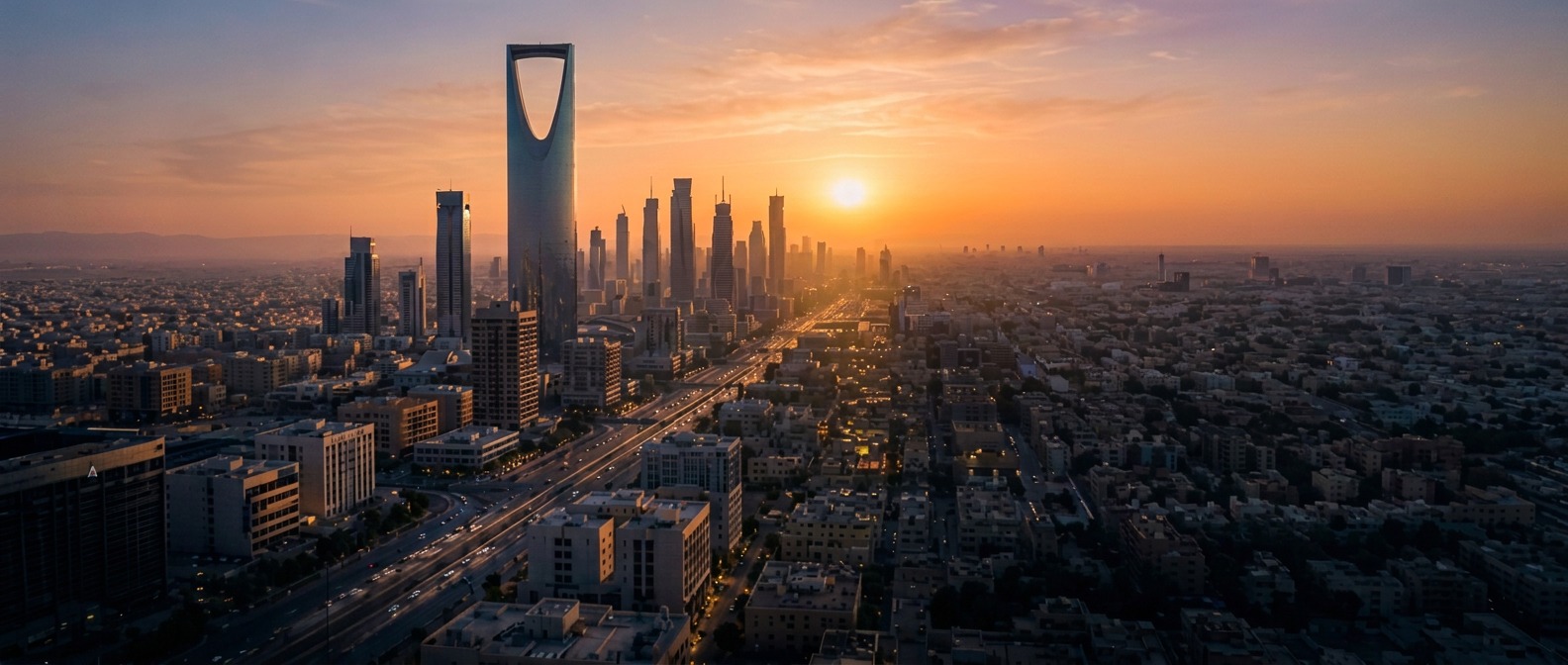Riyadh skyline at sunset
